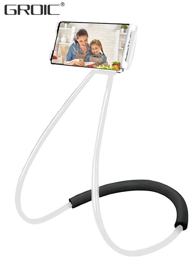 GROIC - Universal Smart Mobile Phone Stand, Hanging on Neck Lazy Gooseneck Cell Phone Mount Holder, Flexible Lazy Bracket DIY Free Rotating Hands Free Neck Phone Tablet Holder (Black) - Image 1