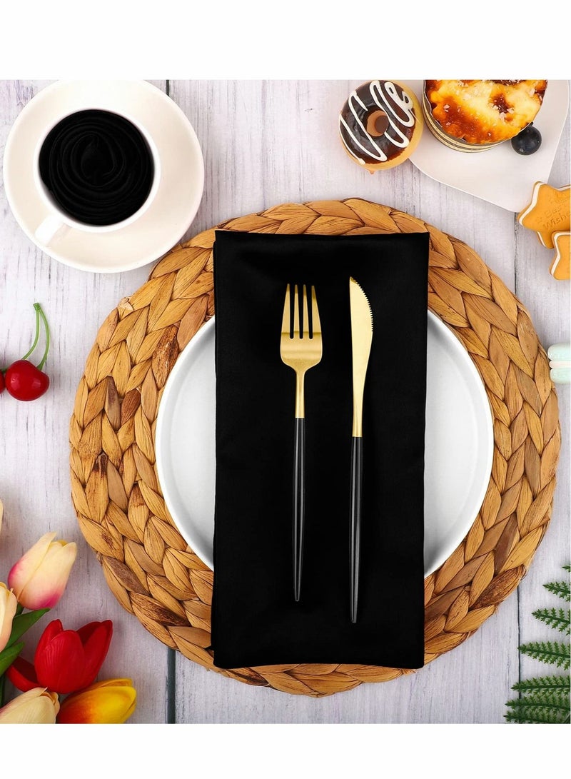 Excefore Square Satin Napkin Bright Silk Table Soft Smooth Fabric, Black, 17 x 17 Inch for Wedding, Parties, Banquet, Restaurant Decoration ( 16 Pcs )  - Image 5