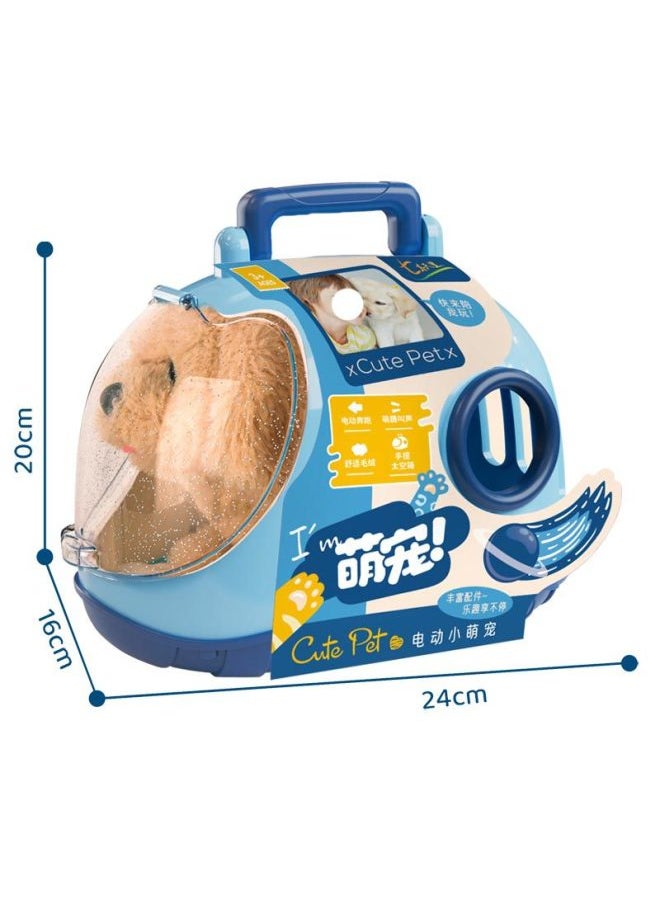 Real Exhibition Electric Walking And Sounding Plush Pet Rabbit, Dog And Cat Family Interactive Animal Satchel Space Box Toy-Color:777-117b Dog, 24 Boxes In 1 Box  - Image 5