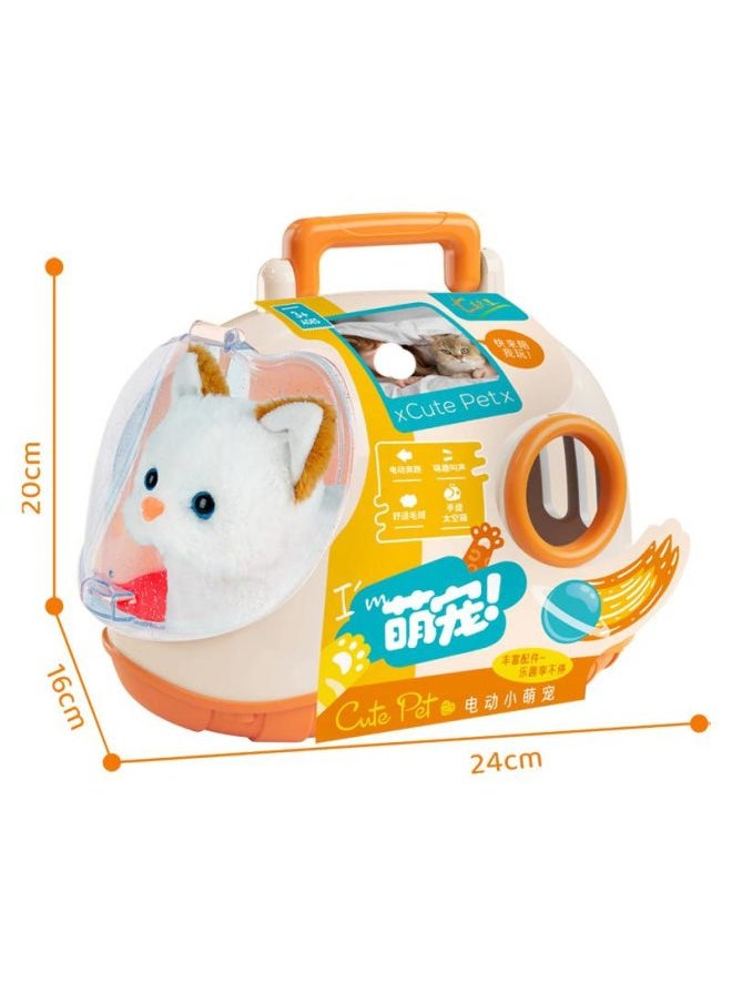 Real Exhibition Electric Walking And Sounding Plush Pet Rabbit, Dog And Cat Family Interactive Animal Satchel Space Box Toy-Color:777-117b Dog, 24 Boxes In 1 Box  - Image 4