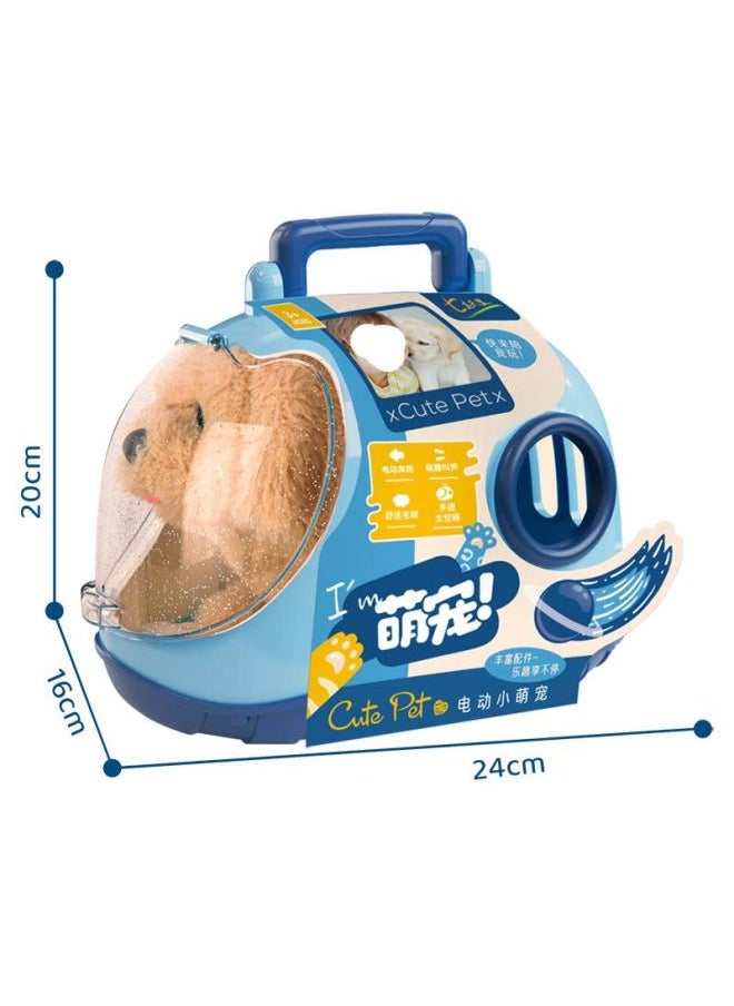 Real Exhibition Electric Walking And Sounding Plush Pet Rabbit, Dog And Cat Family Interactive Animal Satchel Space Box Toy-Color:777-117b Dog, 24 Boxes In 1 Box  - Image 3
