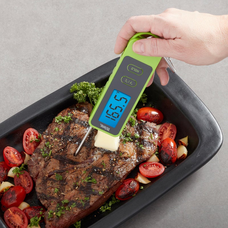 Taylor TruTemp Compact Digital Folding Meat Thermometer with Carabiner Clip for Grilling, BBQ, Kitchen, and Griddle, Kitchen Gadget Essential and Food Thermometer, Gift for Dad, Him, and Men, Green - Image 4
