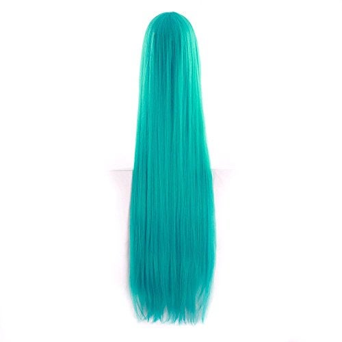 MapofBeauty 40" 100cm Anime Costume Long Straight Cosplay Wig Party Wig (Dark Turquoise) - Image 3