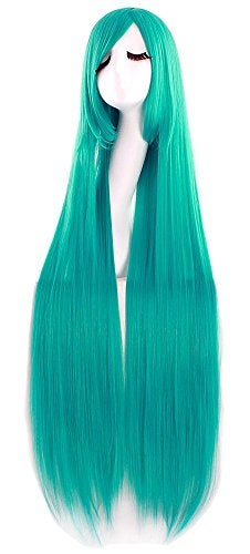 MapofBeauty 40" 100cm Anime Costume Long Straight Cosplay Wig Party Wig (Dark Turquoise) - Image 5