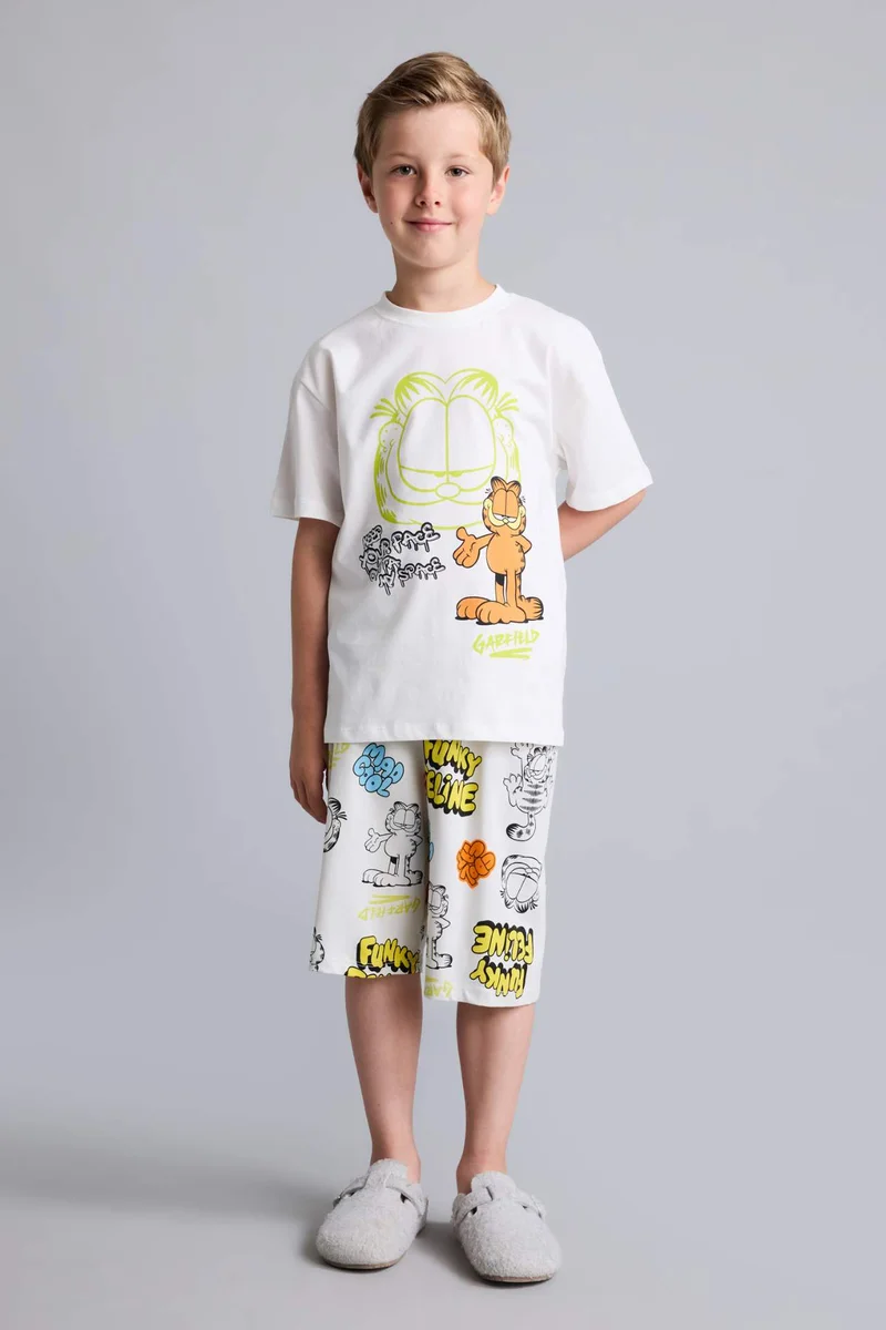 Defacto 2 piece Regular Fit Garfield Knitted Pyjamas
