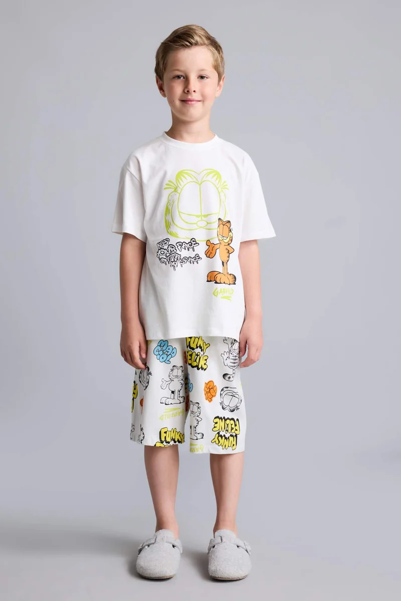 Defacto 2 piece Regular Fit Garfield Knitted Pyjamas