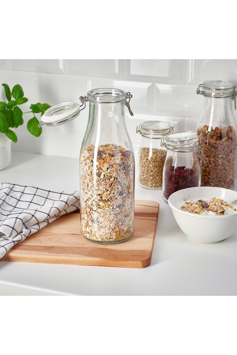 Bottle Shaped Jar with Lid, Clear Glass, 1.4 l - Image 3