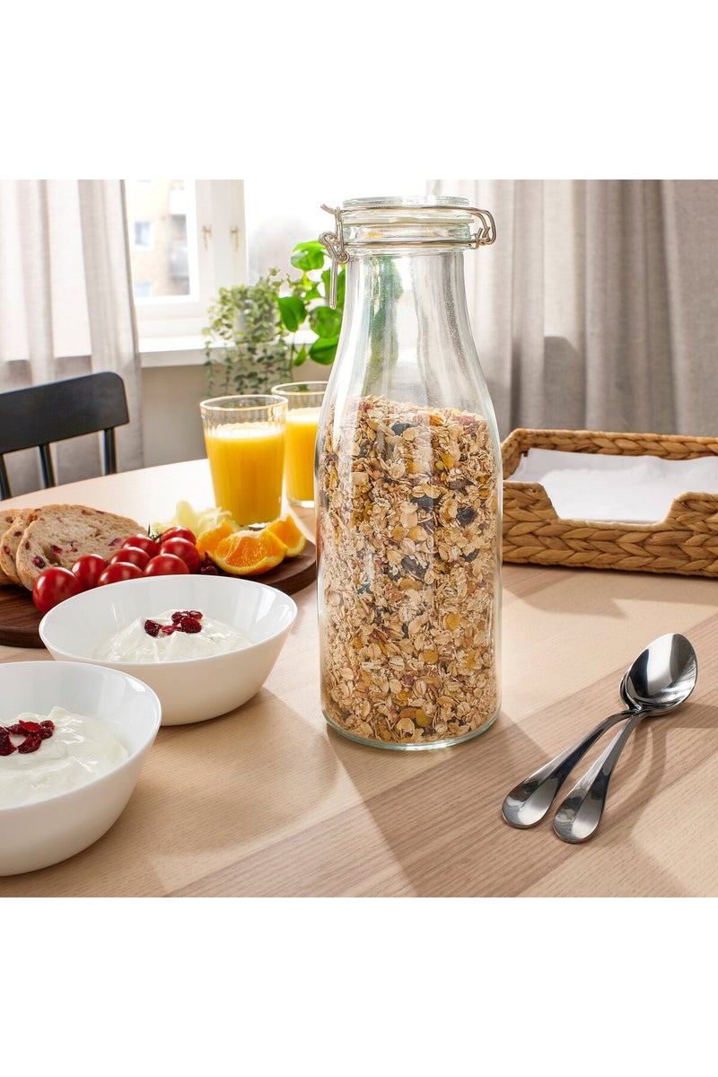 Bottle Shaped Jar with Lid, Clear Glass, 1.4 l - Image 2