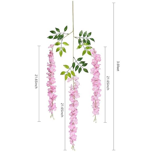 Homenique Ratta Fake Hanging Garland (Pink) - 12 Pieces, Artificial Flora - Image 4