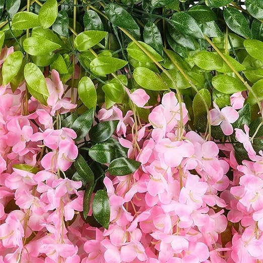 Homenique Ratta Fake Hanging Garland (Pink) - 12 Pieces, Artificial Flora - Image 2