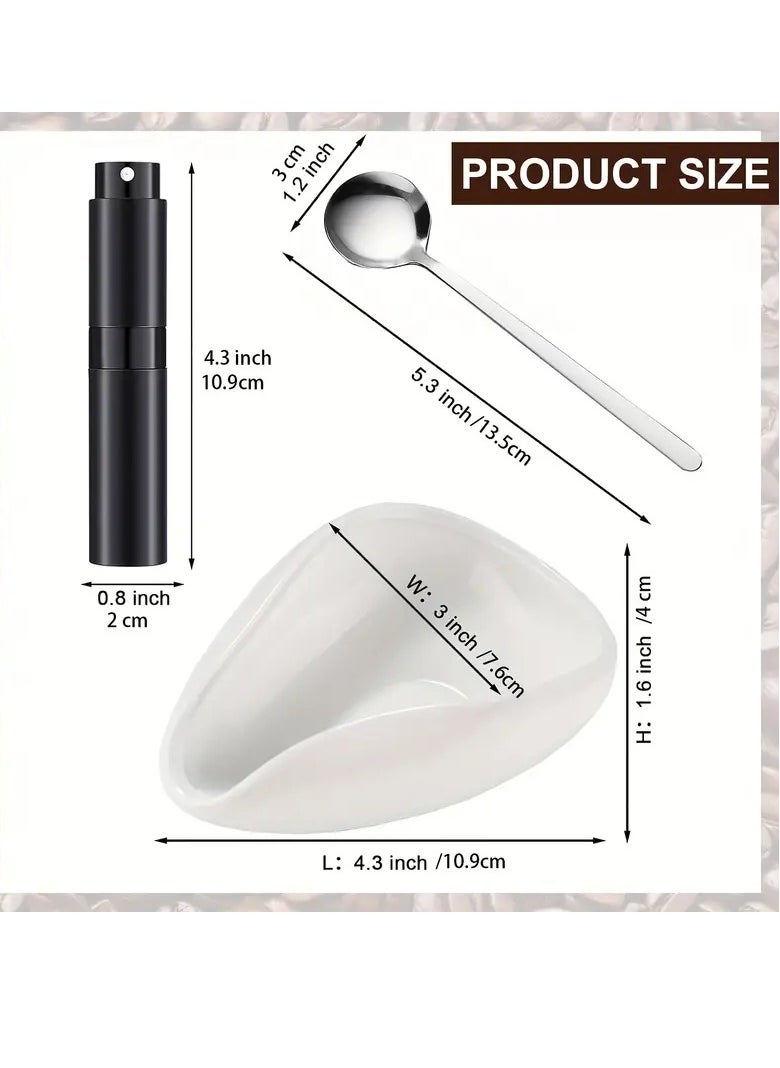 ELFSA Coffee Bean tray and RDT Spray Bottle and Spoon 3-Piece Set, Coffee Bar Accessories, Ceramic Dosing Vessel, Single Dose Measuring Tray Kit, Coffee Lover Gift  - Image 4