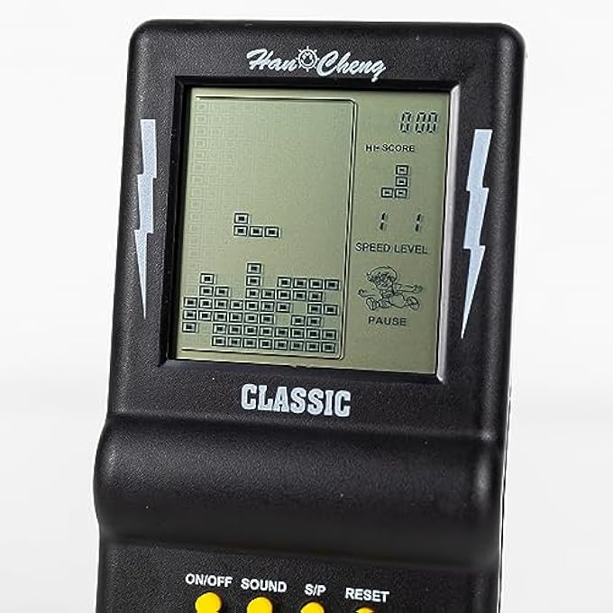 HANDHELD BRICK GAME CONSOLE,3.5-INCH LARGE SCREEN BLACK HANDHELD BUILDING BLOCK GAME,TANK RACING ELECTRONIC GAME,BUILD IN 23 CLASSIC GAMES FOR ADULTS OR KIDS (1 PCS) - Image 4