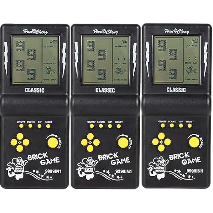 HANDHELD BRICK GAME CONSOLE,3.5-INCH LARGE SCREEN BLACK HANDHELD BUILDING BLOCK GAME,TANK RACING ELECTRONIC GAME,BUILD IN 23 CLASSIC GAMES FOR ADULTS OR KIDS (1 PCS) - Image 2