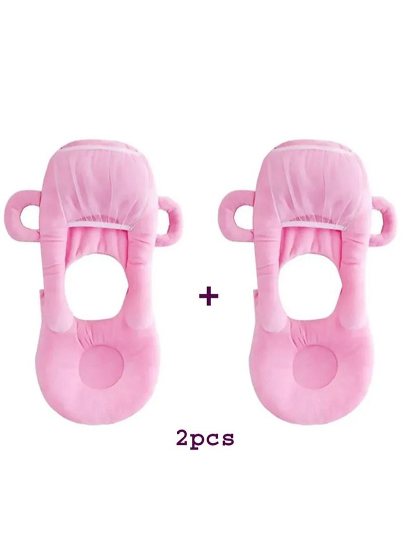 AGD 2-Piece Detachable Adjustable Self-Feeding Nursing Pillow with Washable Cover and Bottle Pocket - Image 1