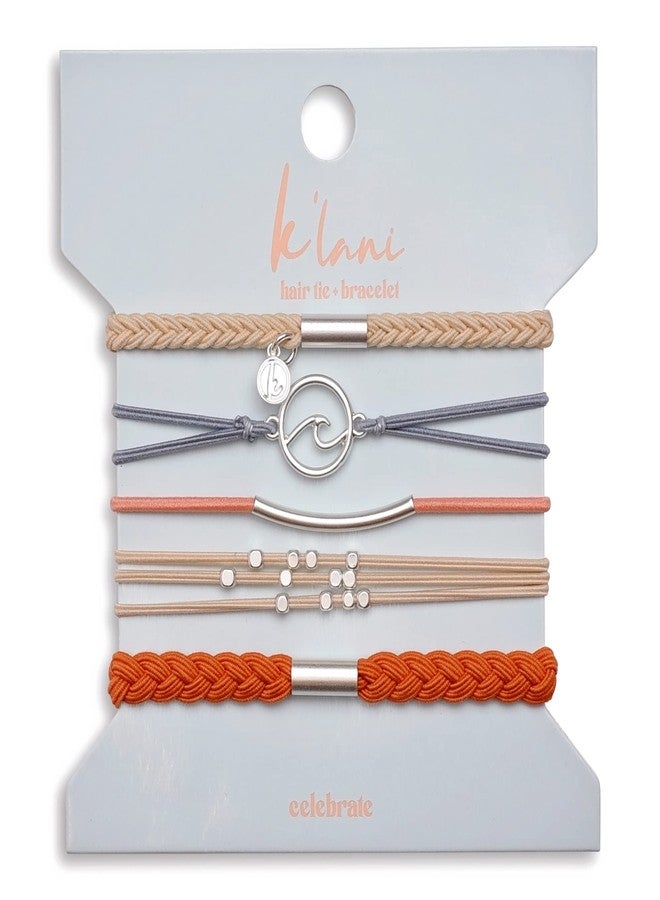 K'lani Hair Tie Bracelets for Women - Elastic Hair Bands That Double as Stylish Jewelry - Celebrate - Medium - Image 1