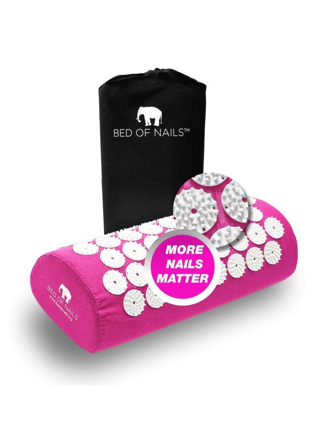 BED OF NAILS Original Acupressure Pillow — 2,142 Pressure Points — Acupuncture Bolster Massage Pillow for Neck and Shoulder Pain, Stress & Back Pain Relief — Carry Bag, 38 x 15 x 10 cm, Pink - Image 1
