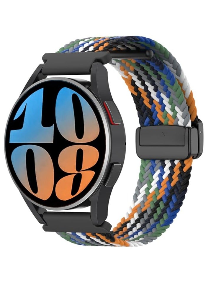 سوار مغناطيسي مقاس 20 مم لساعة سامسونج جالاكسي 7/6/5/4/FE مقاس 40 مم 44 مم/سوارات جالاكسي 6/4 الكلاسيكية مقاس 47 مم 43 مم 46 مم 42 مم/ساعة 5 برو مقاس 45 مم/ساعة 3 مقاس 41 مم/ساعة Active 2، حزام رياضي مغناطيسي مضفر من النايلون المرن - Image 1