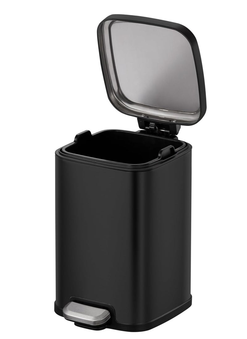 EKO STELLA SERIES | Brushed Stainless Steel Finish | Soft-Closing | Fingerprint-Resistant | Premium Pedal Trash Bin | Multiple Sizes ( 6 - 12 L) To Suit Different Places | 12 Liters | Black  - Image 3