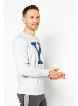 Champion Men Sportswear Fit Long Sleeves Outdoor Sweatshirt, Grey  - Image 3