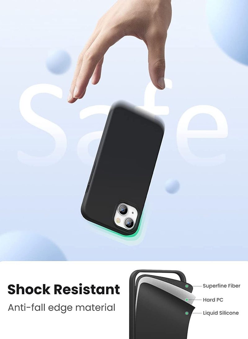 DUSALA Silicone Protective Case for iPhone 13 Case 6.1inch Soft Liquid Gel Rubber Cover Shockproof Bumper Anti-Scratch Anti-Fingerprint Anti-Drop Slim Thin Cover Compatible for iPhone 13 - Image 4