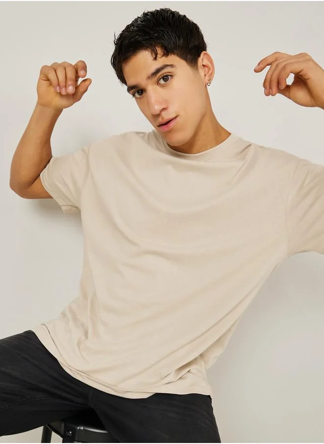 ستايلي Styli Basic Crew Neck Oversized T-Shirt