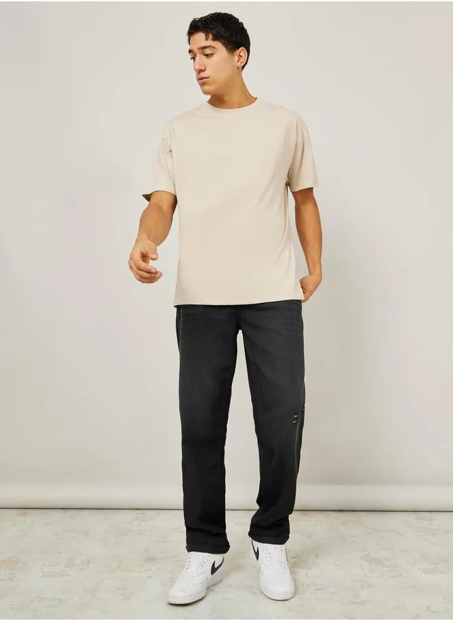 ستايلي Styli Basic Crew Neck Oversized T-Shirt