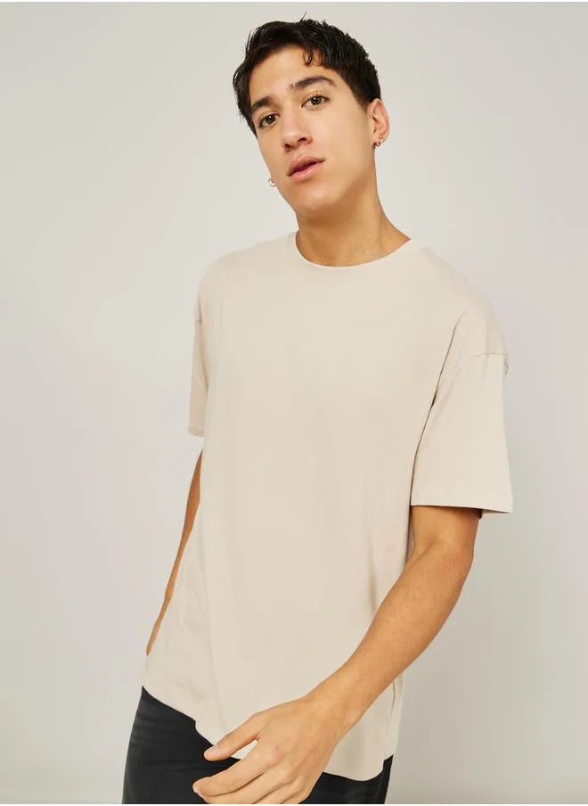 ستايلي Styli Basic Crew Neck Oversized T-Shirt