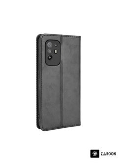 Generic For OPPO F19 Pro+ 5G Magnetic Buckle Retro Crazy Horse Texture Horizontal Flip Leather Case with Holder & Card Slots & Photo Frame(Black)  - Image 3