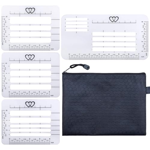 JANYUN JANYUN 4 Style Envelope Addressing Guide Stencil Templates Ruler Guide Straight Spacing Line Thank You Card for Mothers Day Valentines Day Scrapbooking Template Journal Lettering Writing