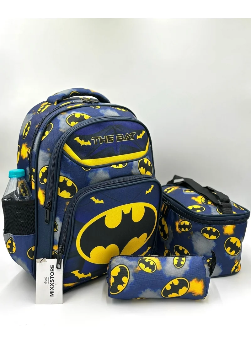 Mixx Store Character Patterned Orthopedic Primary School Backpack for Boys with Lunch Box and Pencil Case