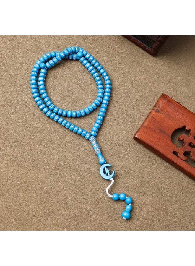 NIBEMINENT 99 Muslim Prayer Beads Blue/8mm 