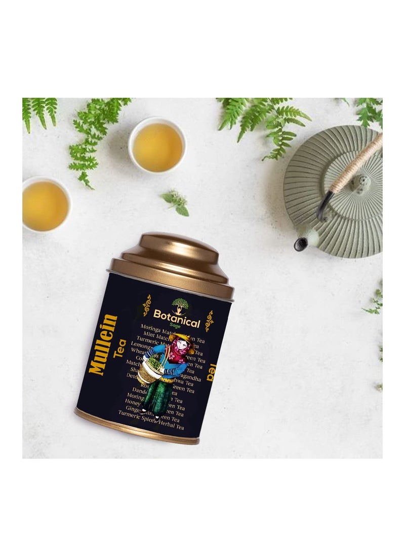 Botanical Bars - Botanical Sage Mullein Tea (2 Months Pack) | Tea Cut Loose Leaves For Lungs Detox | Selected | Luxury Tea, Green Tea, 100 Gram - Image 1