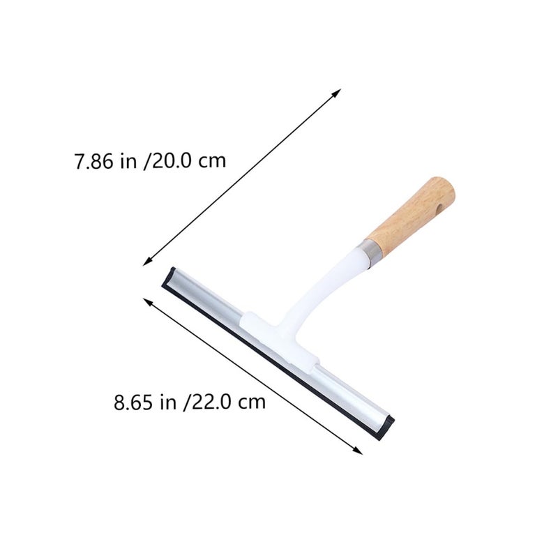 Wooden Handle Window Squeegee with Silicone Blade Glass Cleaning Tool for Home Bathroom Water Removal - Image 3