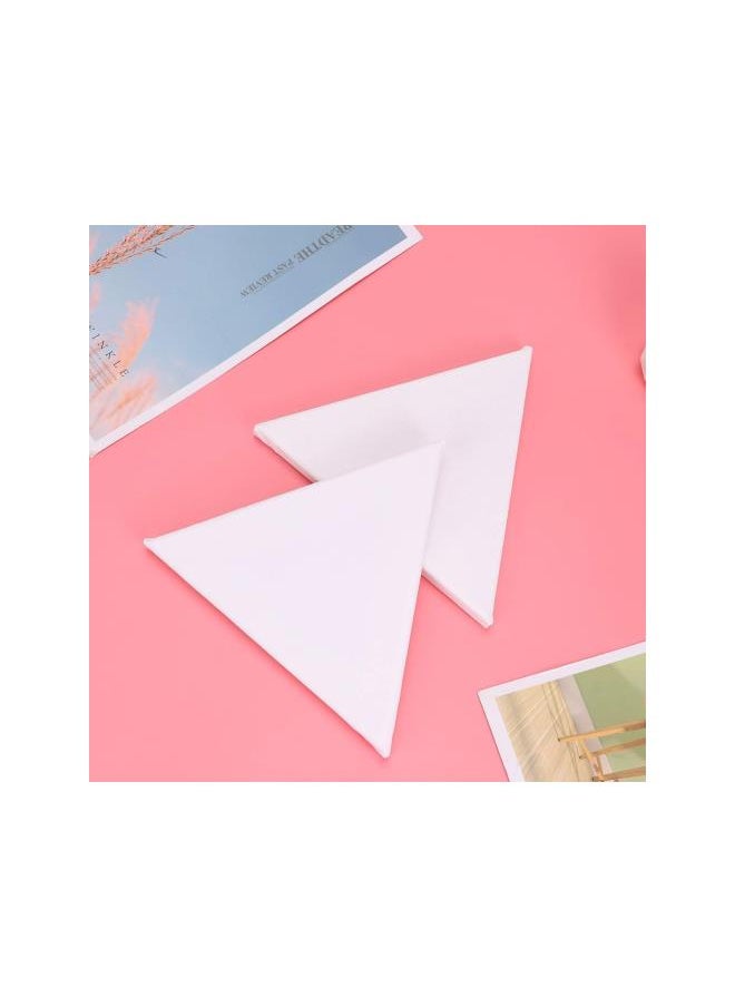2PCS Canvas Stretched Triangle Artist Canvas White Blank Irregular Frame Canvas Panels Artist Canvas Boards for Painting 20cm