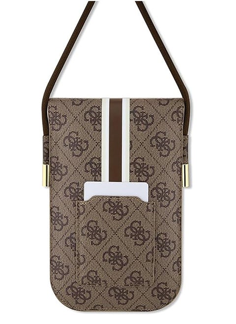 US Stylish Wallet with Strips & 4G Design - Brown/eco-leather