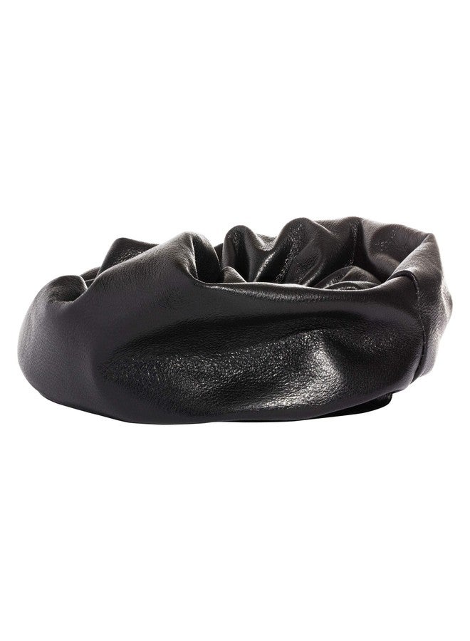 L. Erickson Large Leather Scrunchie - Black - Image 2