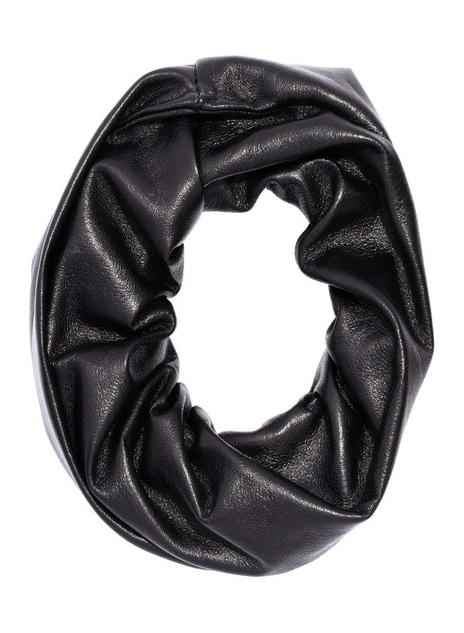 L. Erickson Large Leather Scrunchie - Black - Image 1