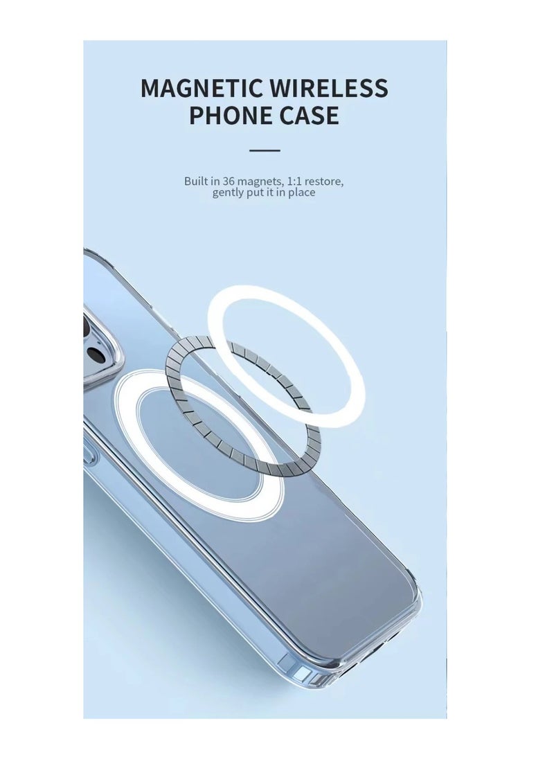 Generic Magnetic Case for iPhone 16 Compatible with MagSafe, Shockproof Bumper Cover with Matte Solid Color TPU Frame, Anti-Scratch Clear Back  - Image 3