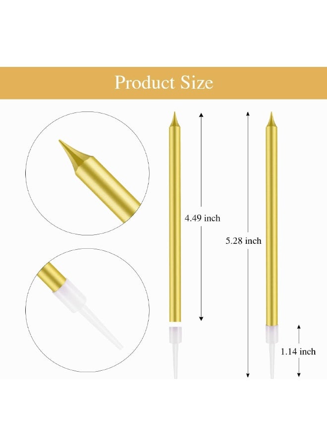24 Pcs Birthday Candles - Long Thin Birthday Cake Candles, Tall Elegant Premium Party Candles for Birthday Parties, Wedding Decorations, Anniversary & Cake Decorating Supplies (Gold) - Image 2