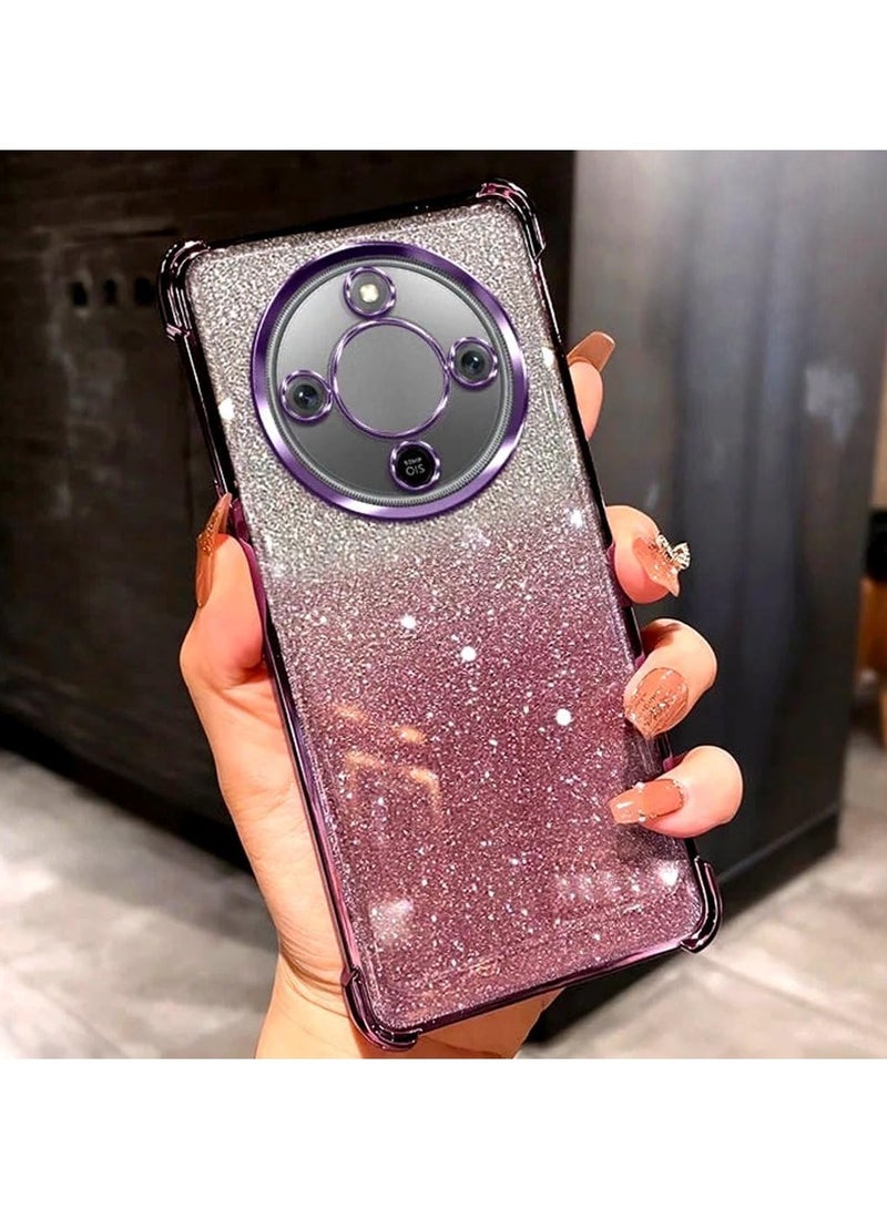 general Honor X9D 5G Flash Protective Case Camera Lens Protective Film Electroplated Edges Ultra-Thin Luxury Gradient Shockproof Honor X9D 5G Case