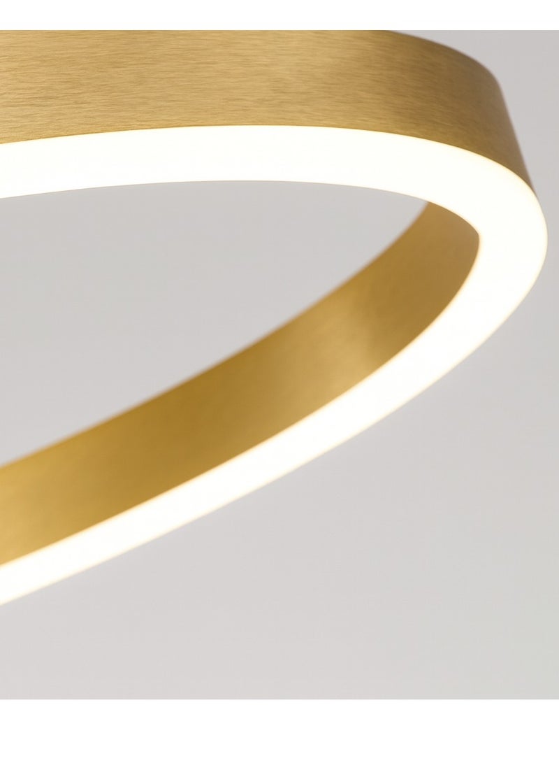 AL THURAYAT Modern chandelier with an elegant round design,  60 cm LED chandelier with 4 lighting colors, featuring simple lines and a modern touch, with remote control.(Gold color) - Image 2