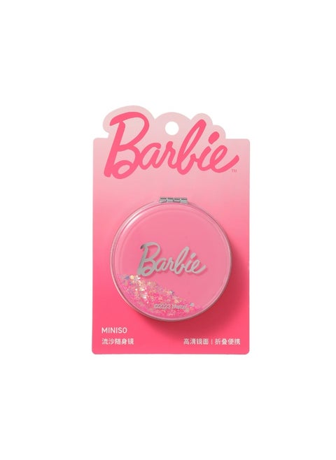 Check your reflection in style with this dual-sided compact mirror from the Barbie Collection.