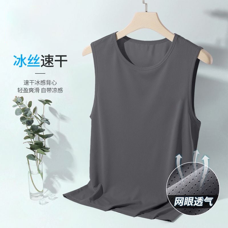 Factory Direct Men's Mesh Vest Thin Sleeveless T-shirt All-match Outdoor Sports Running Mountain Climbing T-shirt Top - Image 1
