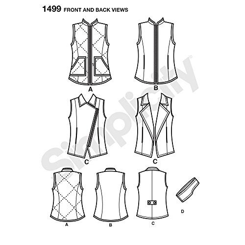 Simplicity Patterns US1499H5 Misses Vest and Headband, Size 6/8/10/12/14 - Image 5