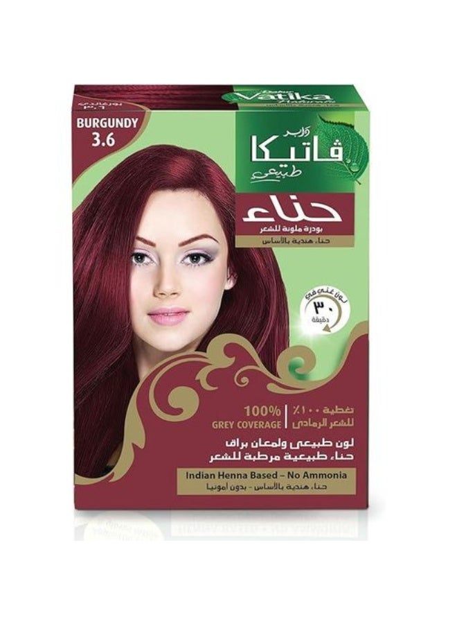 Vatika Henna Hair Color Burgundy 6 x 10 g - Image 1