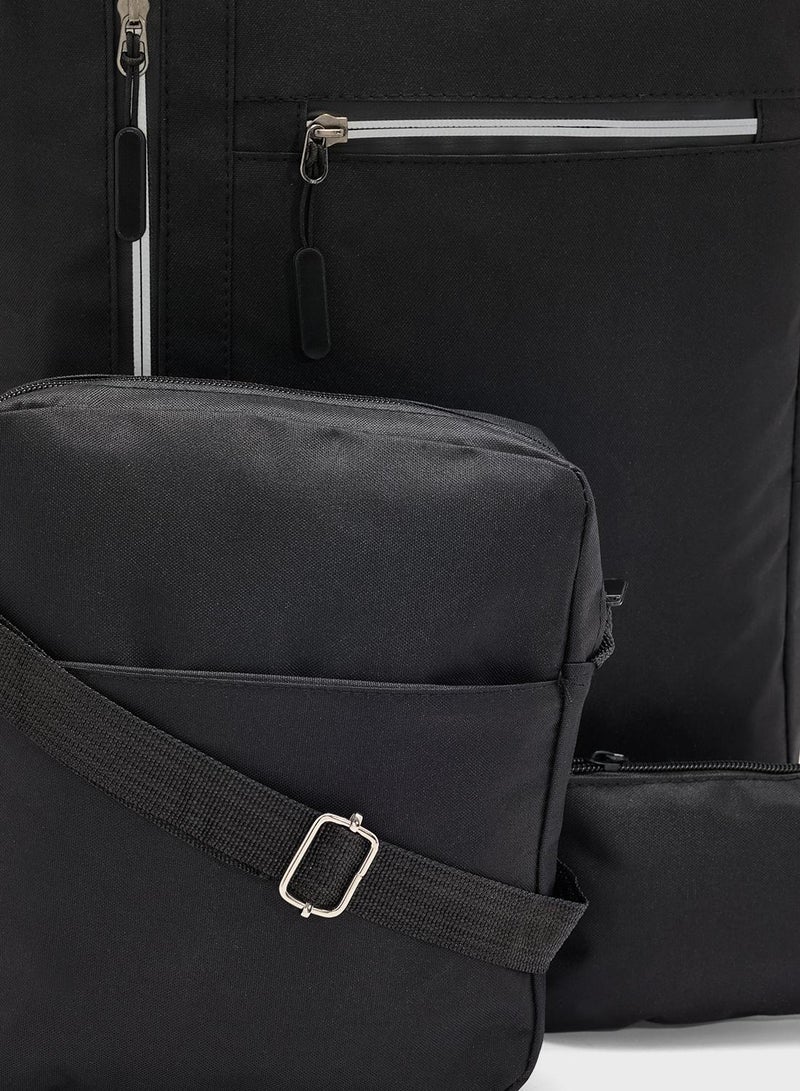 سفنتي فايف طقم حقيبة ظهر، حقيبة كتف، وحقيبة يد (3 قطع) - Image 4