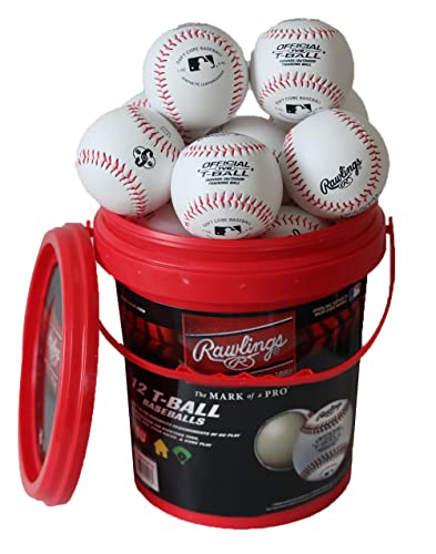 Rawlings | Official T-Balls | TVB | Youth/6u | Bucket | 12 Count | Sponge Rubber Core | Indoor/Outdoor White - Image 5