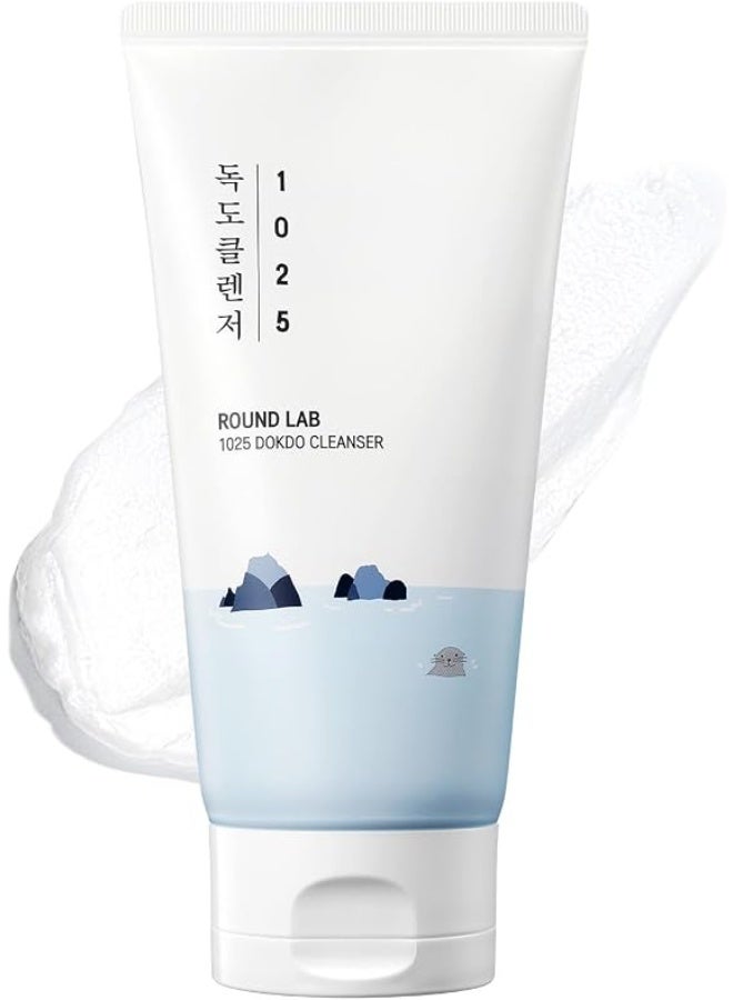 Round Lab 1025 Dokdo Cleanser is a gentle, low-pH foaming cleanser that purifies sensitive skin without stripping its moisture, available in a 150 ml size.