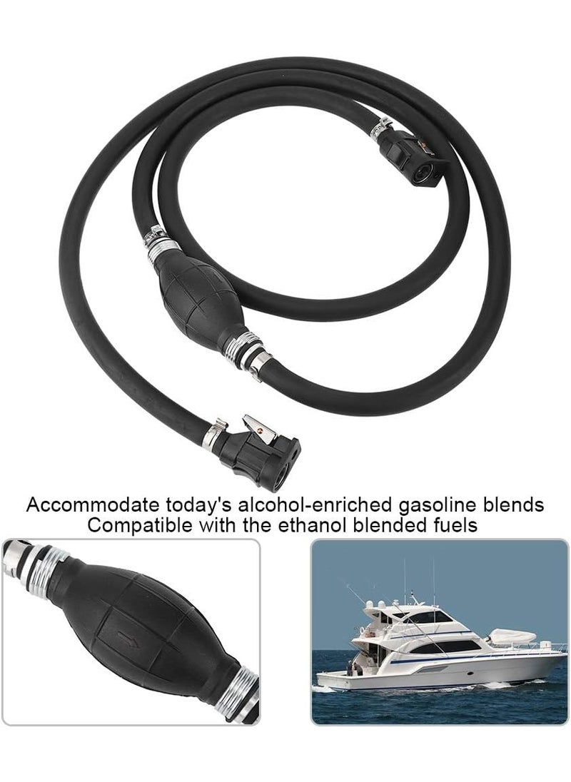 Maxmartt Maxmartt Boat Fuel Line 38in 7ft Boat Motor Fuel Gas Hose Fuel Line with Ball Pump Marine Gas Tank Fuel Line Assembly with Primer Bulb Connector for Marine Johnson  - Image 3