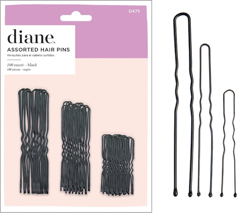 Diane Assorted Hair Pins - 100 Count in Black with Various Sizes - Image 1